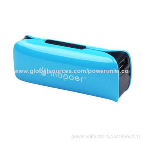 Small Size Colorful Portable Charger with 2,600mAh Capacity and LED Torch